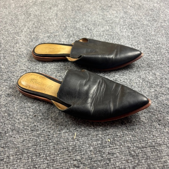 MADEWELL Women’s Black Leather Slip-On Mules Flat Slides size: 7.5 - Picture 2 of 10